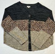 Umgee Large Oversized Cheetah Cardigan With Button Detail