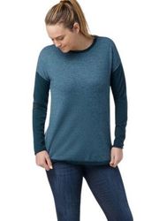 Smartwool NWT Women's Blue Colorblock  Crew Sweater Wool Shadow Pine Size XS