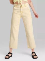 Wild Fable Women Size 14 Highest Rise Utility Cargo Pants Yellow White