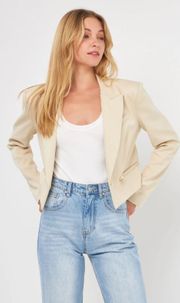 BRAND NEW WITH TAGS  beige cropped blazer