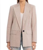 Bagatelle Mixed Gingham Print Linen Blend Blazer