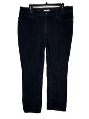 Black Corduroy Pants Five-Pocket Straight Size 14 St. John's Bay