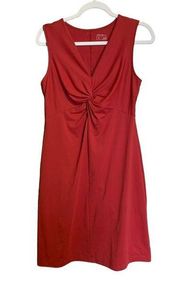 Eddie Bauer Womens Size Medium Red Ruched Athletic Active Sleeveless Dress