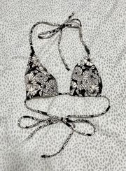 Lisa Marie Fernandez Poppy Floral Black and White Triangle Bikini Top S