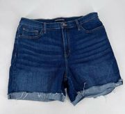 Calvin Klein hi rise frayed cut off denim jean shorts size 12