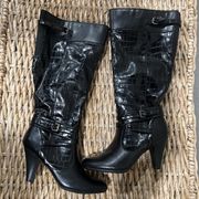 Life Stride Boots Women Size 6.5 Black Mid Calf Faux Leather