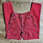 Vintage Wrangler Red Black Stone Wash High Waisted Mom Jeans Women’s Size 11 12