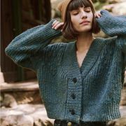 The GREAT. The Frond Montana Cardigan Pine Needle Shimmer