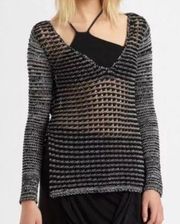 | Luminous Cord Marble V-neck Sweater | Sz M