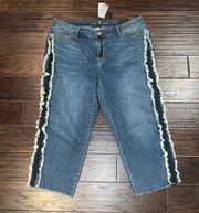 Fringe Crop Jeans Size 20