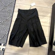 Grey Lab Crop Pant Small Black Crop Wide Leg Classic Pleat Nordstrom Work Casual