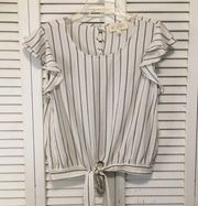 (3 for $25) NWT Sweet Wanderer Black And White Striped Blouse