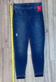 SPANX Women's Blue Stretch Medium Wash Distressed Denim Legging Size Medium NWT