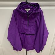 Vintage LL Bean 1/2 Zip Rain Coat Windbreaker Hooded Jacket Unisex Size XL