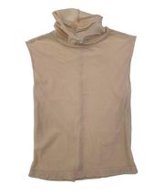 L'Academie Sheer Sleeveless Turtleneck Top in Blush