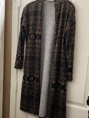 Carol rose open front duster coat small