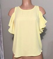 NWT. Yellow BCX ruffle top.