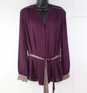 metaphor ladies purple&gold blouse size L