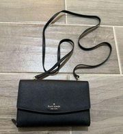 Kate Spade  Carson convertible crossbody bag black leather purse