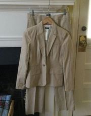 NWT Striped Pants Suit Sand Tan Conway Stripe Elliot Jacket - Sz 4