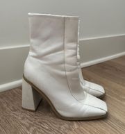 White Zip-Up Booties