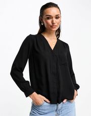 Black Long Sleeve Work Top