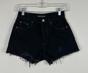 Denim Forum Aritzia | Black "The Yoko Short" Denim Shorts Size 24