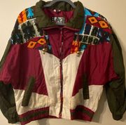 Vintage 1980s River Edge RE Sport Multi-Color Windbreaker Size Small Petite