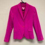 Lilly Pulitzer 100% Silk Hot Pink Blazer size 00