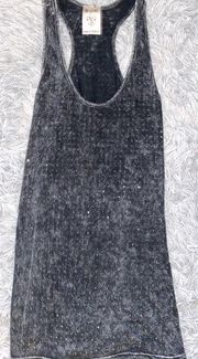 Black washed look racer back tank