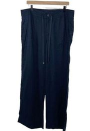 Lauren Ralph Lauren Navy Linen Wide Leg Pants size 12