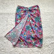 J McLaughlin Blakely Freshfield Wrap Twist Front Pencil Skirt Size 6 S Floral