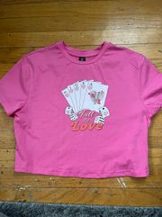 SheIn pink t shirt with graphic design