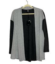 Bobeau Women's‎ Waffle-Knit Open Front Cardigan Sweater, Gray, Size Small