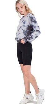 NWT 90 Degrees by Reflex 2 Piece Cropped Crewneck Sweater & Bike Shorts Set - XS