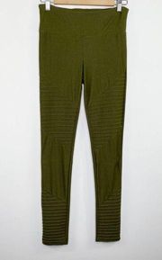 Entro Olive Green Pull On Moto Style Stretch Leggings Women's Size Medium M