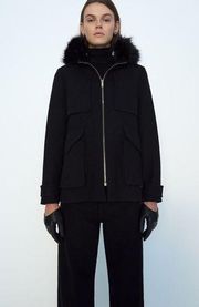 Zara Wool Blend Hooded Parka