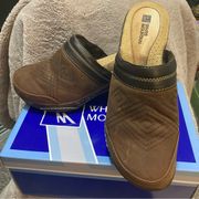 White Mountain Leather Mules