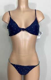 New. O’Neill navy and green reversible bikini. XL. Retails $89