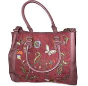 Bueno Butterfly Field Burgundy Tote Bag NEW