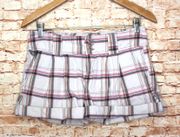 Y2K Pleated Front Low Rise Plaid Shorts