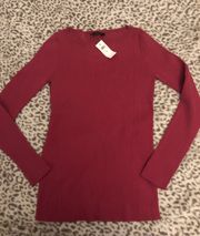 NWT  Boatneck Ribbed Sweater Mauve-Rose Color Size Medium