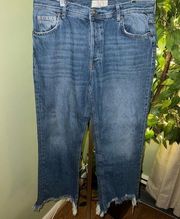 WE THE FREE Button Fly Raw Distressed Hem Jeans Size 30