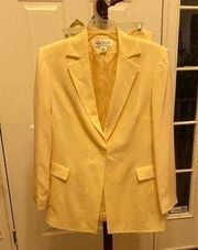 Nwot RENA ROWAN BUTTER YELLOW 2 PIECE SKIRT SUIT.  JACKET AND SKIRT 2 DIFF SIZES