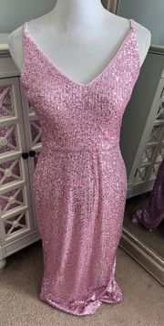 NWT Libby Sequin Midi Dress in Orchid Pink Size 6