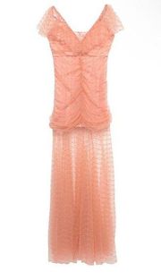 Alice McCall Pink Venus Metallic Mesh Gown Maxi Dress Blossom US Size 8