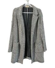 Marine Layer Birdseye Knit Blazer Women's XL Black/White Contrast