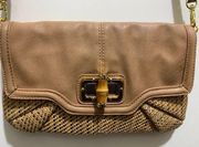 Vintage  Straw Convertible Clutch Crossbody Bag