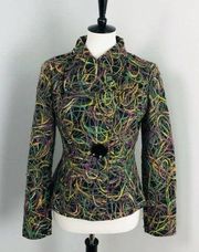 ECRU by Florence Korn Multicolored Fitted Jacket Sz 8