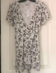 Showpo  White Floral Summer Wrap Dress